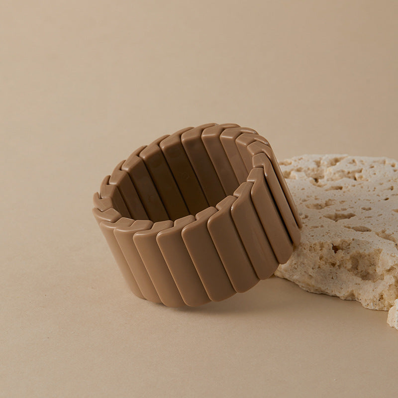 Chunky Resin & Gold Statement Stretch Bracelet