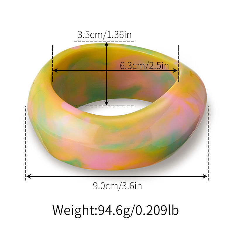 Pastel Watercolor Marbled Chunky Resin Bangle