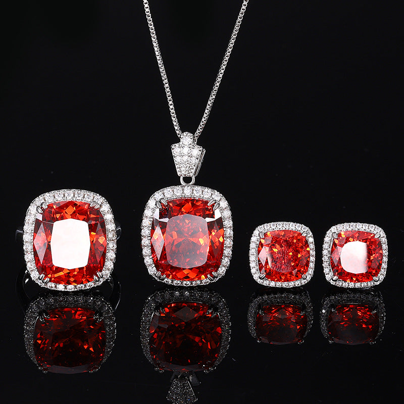 Regal Ruby Red Crystal Jewelry Set