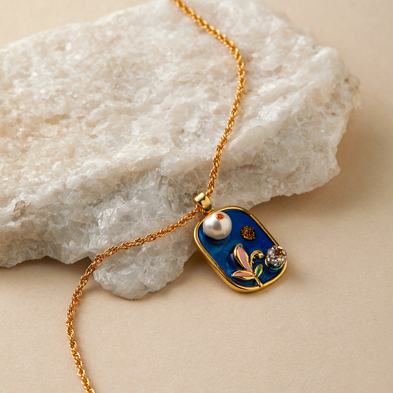 Verzauberte Emaille: Vintage-Blumen- und Meeresschätze 