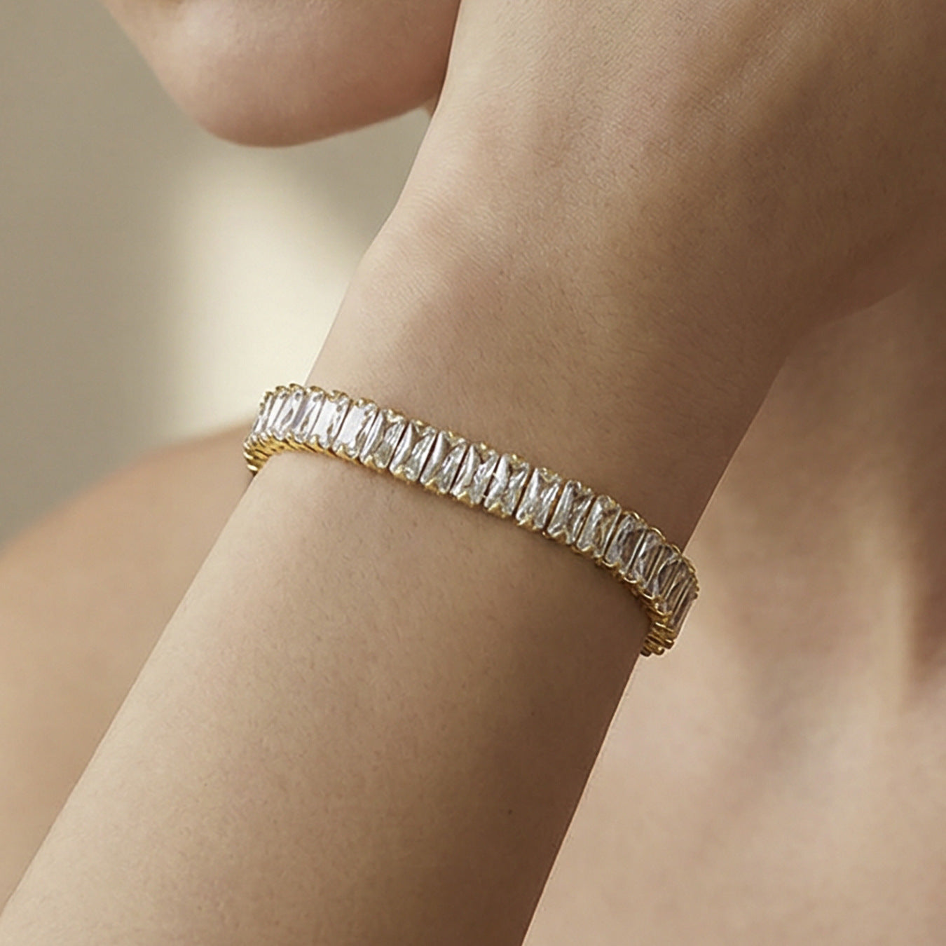 Luxurious Baguette Crystal Wrap Bracelet