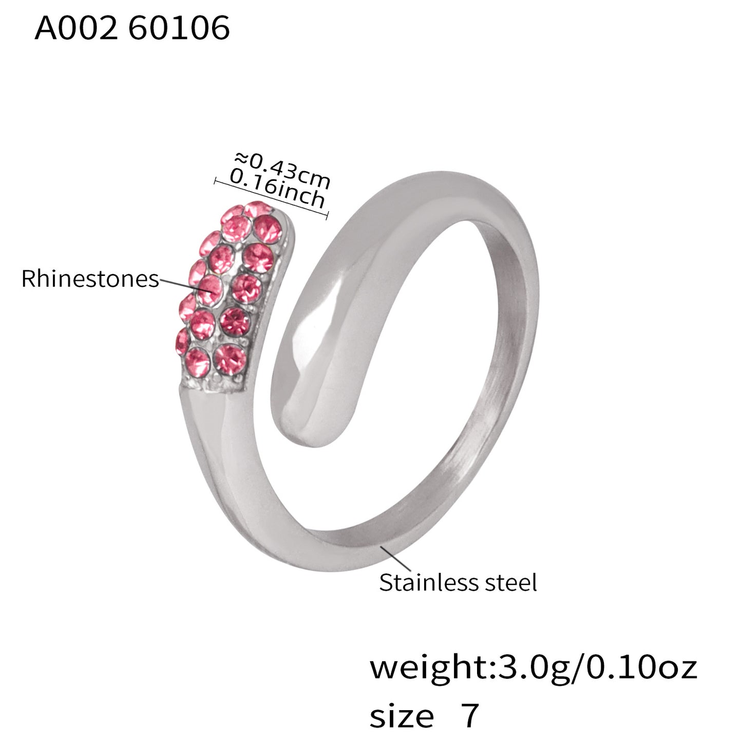Crystal Open Cuff Rings