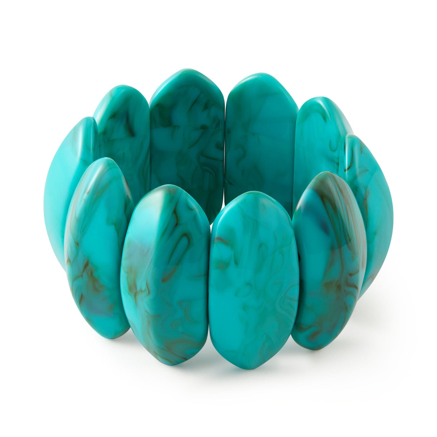 Bold Marbled Resin Chunky Link Bracelet