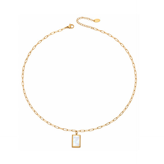 Collier rectangulaire en nacre 