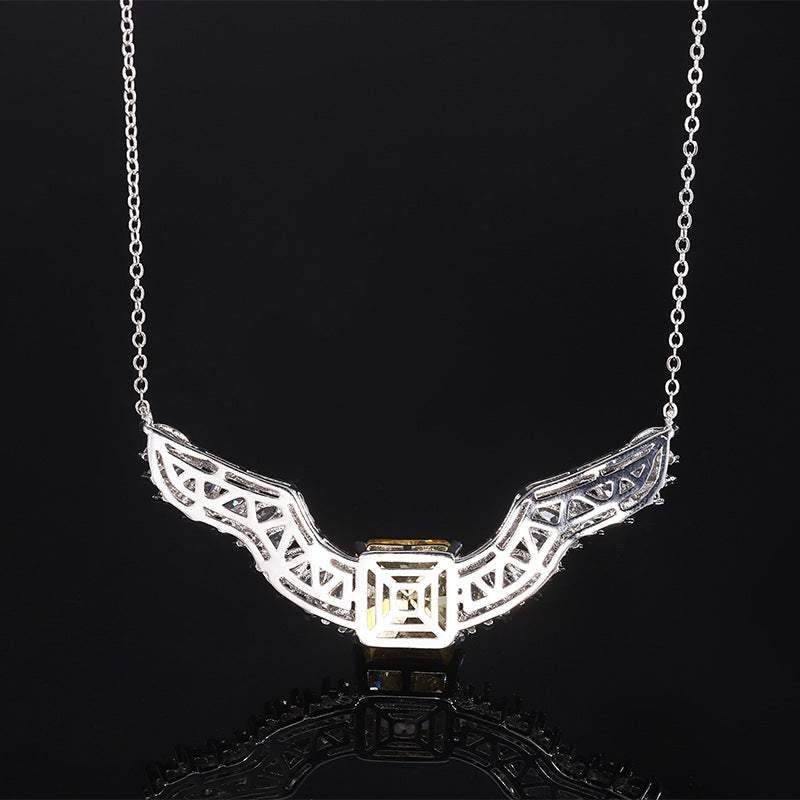 Ethereal Angel Wings Gemstone Necklace in Radiant Colors