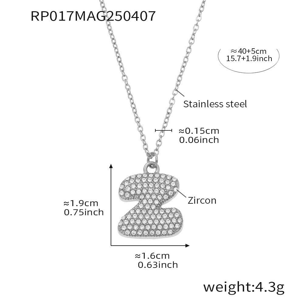 Pave Crystal Bubble Initial Necklace