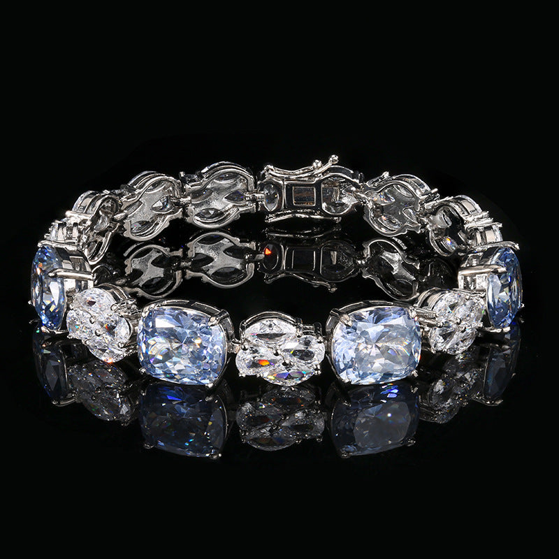 Pastel Cushion Cut Crystal Sparkle Tennis Bracelet