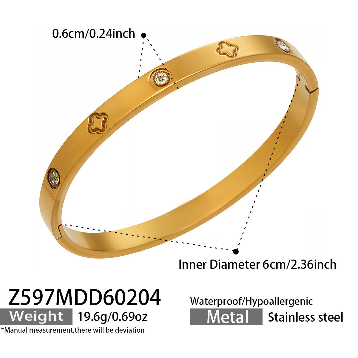 Timeless 18K Gold Zircon Bangles