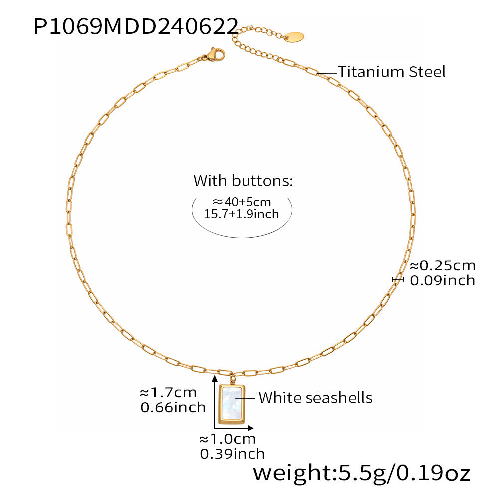Rechteckige Perlmuttkette 