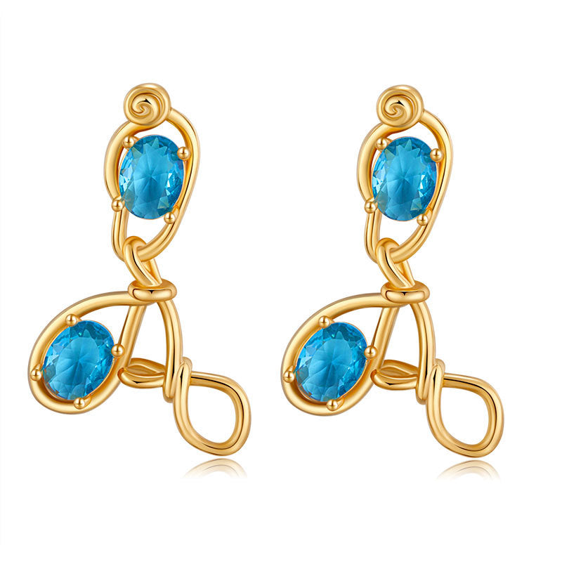 Romantic Sparkling Gemstone Heart Earrings