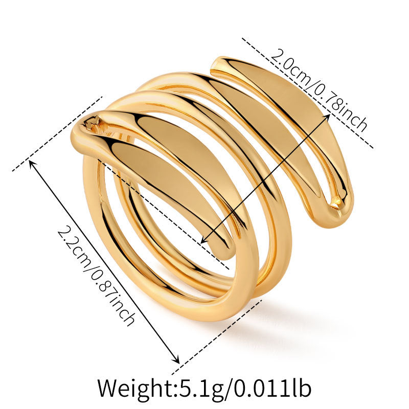 Sculptural 18K Gold Plated Rings Collection