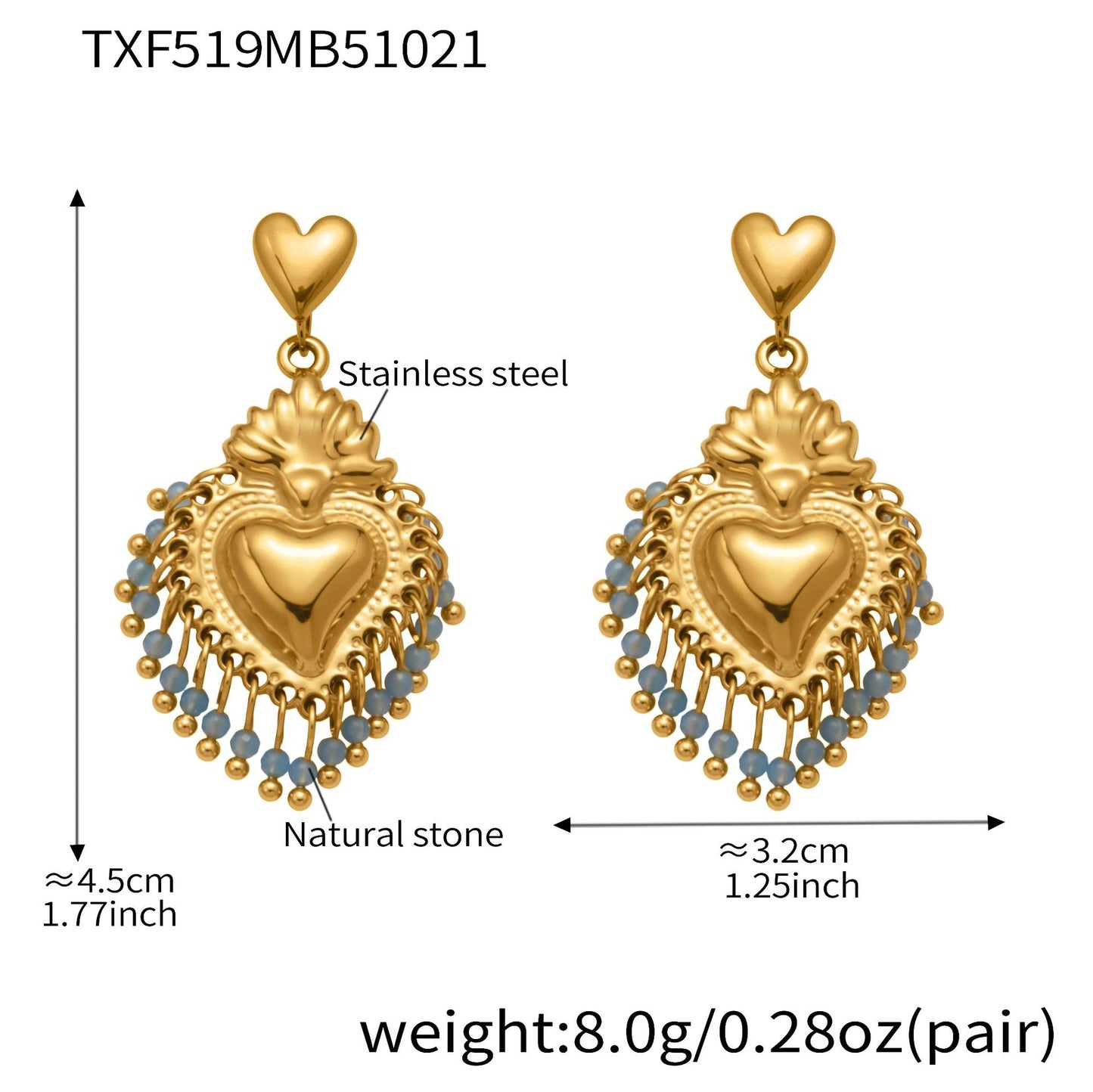 Sacred Heart Milagro Charm Jewelry Sets