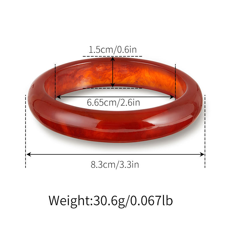 Glossy Amber Tortoise Stackable Resin Bangle
