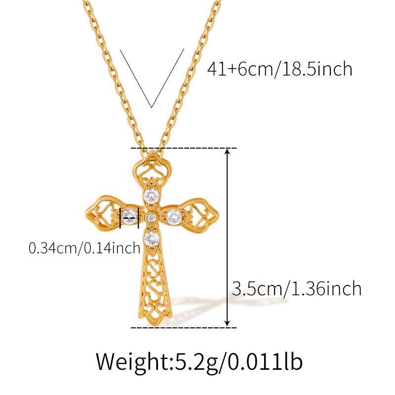 Kollektion von Halsketten mit Kristallkreuzanhänger 