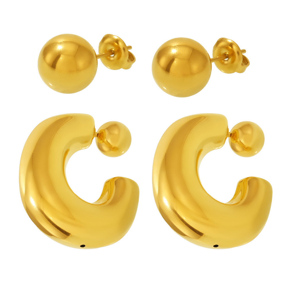 Geometric Sphere Statement Hoop Earrings