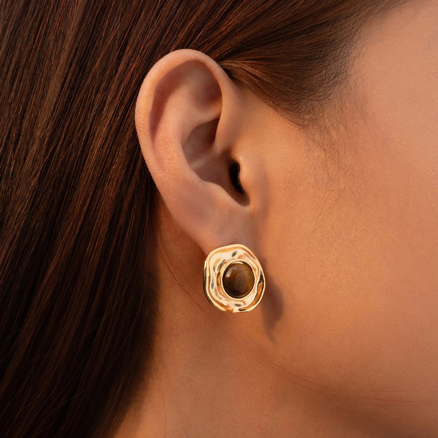 Tiger's Eye Vintage Earrings