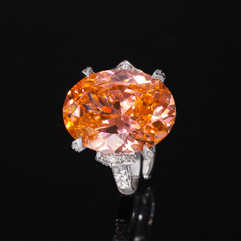 Elegant Oval Gemstone Bow-Knot Pendant and Ring Set