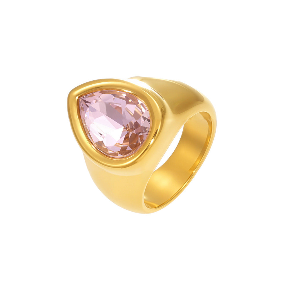 Luxe Chunky Teardrop Crystal Rings