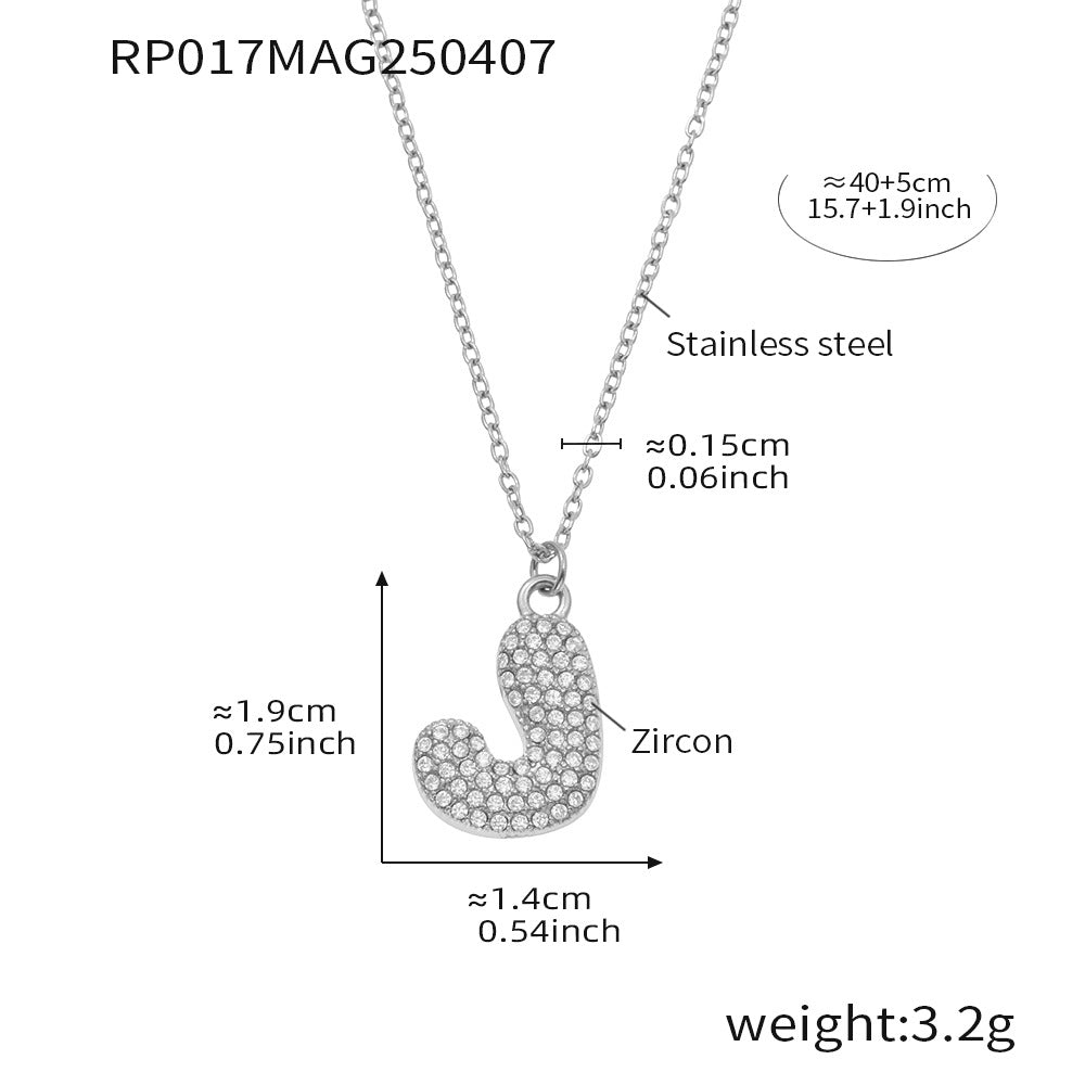 Pave Crystal Bubble Initial Necklace