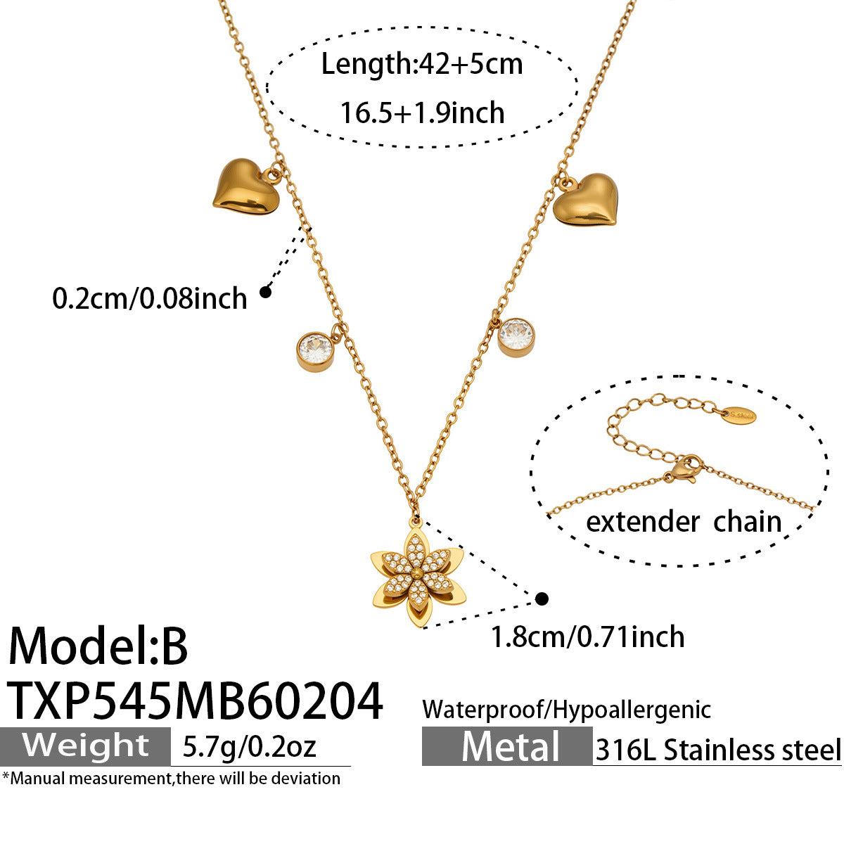 Sparkling Zircon Flower Gold Jewelry Sets