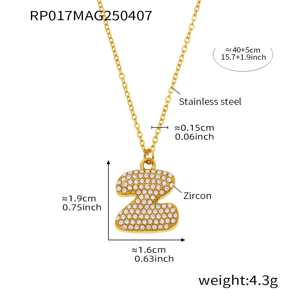 Pave Crystal Bubble Initial Necklace