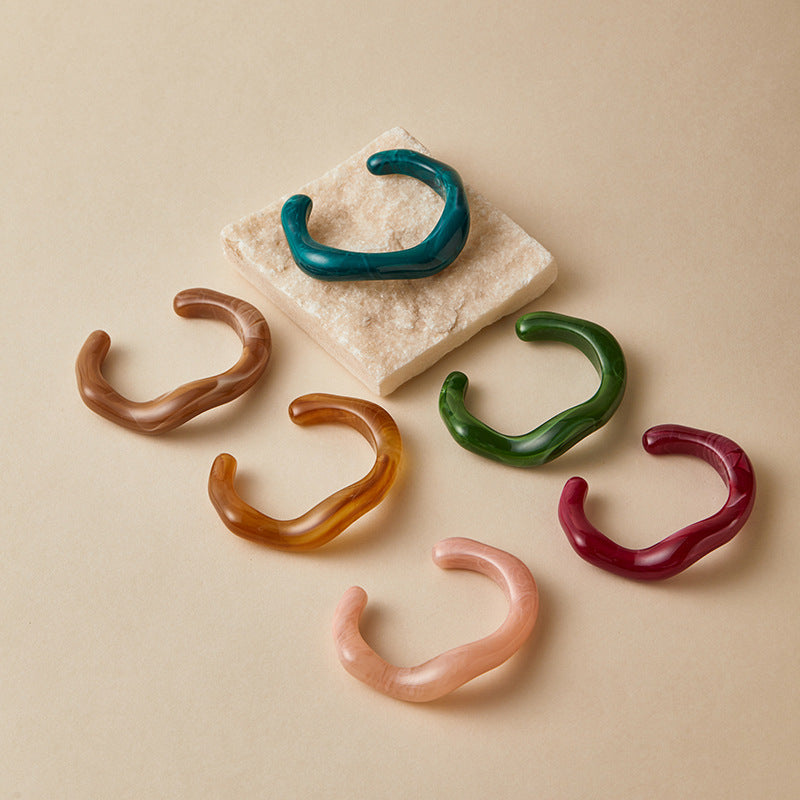 Artistic Wavy Resin Bangles Collection
