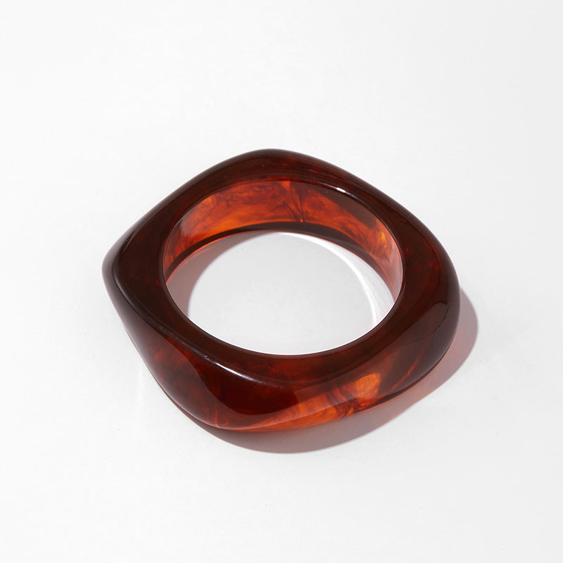 Vintage Style Marbled Acrylic Statement Bangle