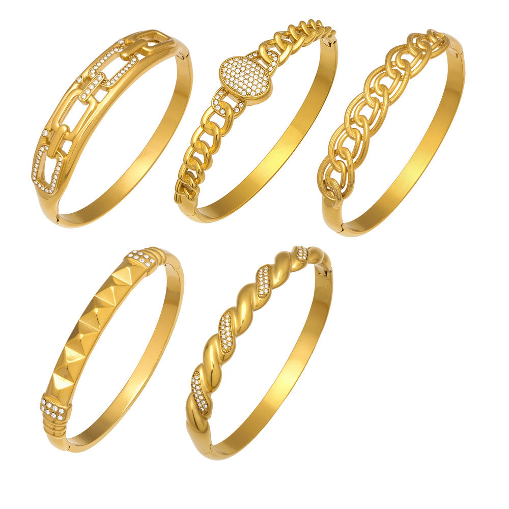 Textured Crystal Bangle Collection