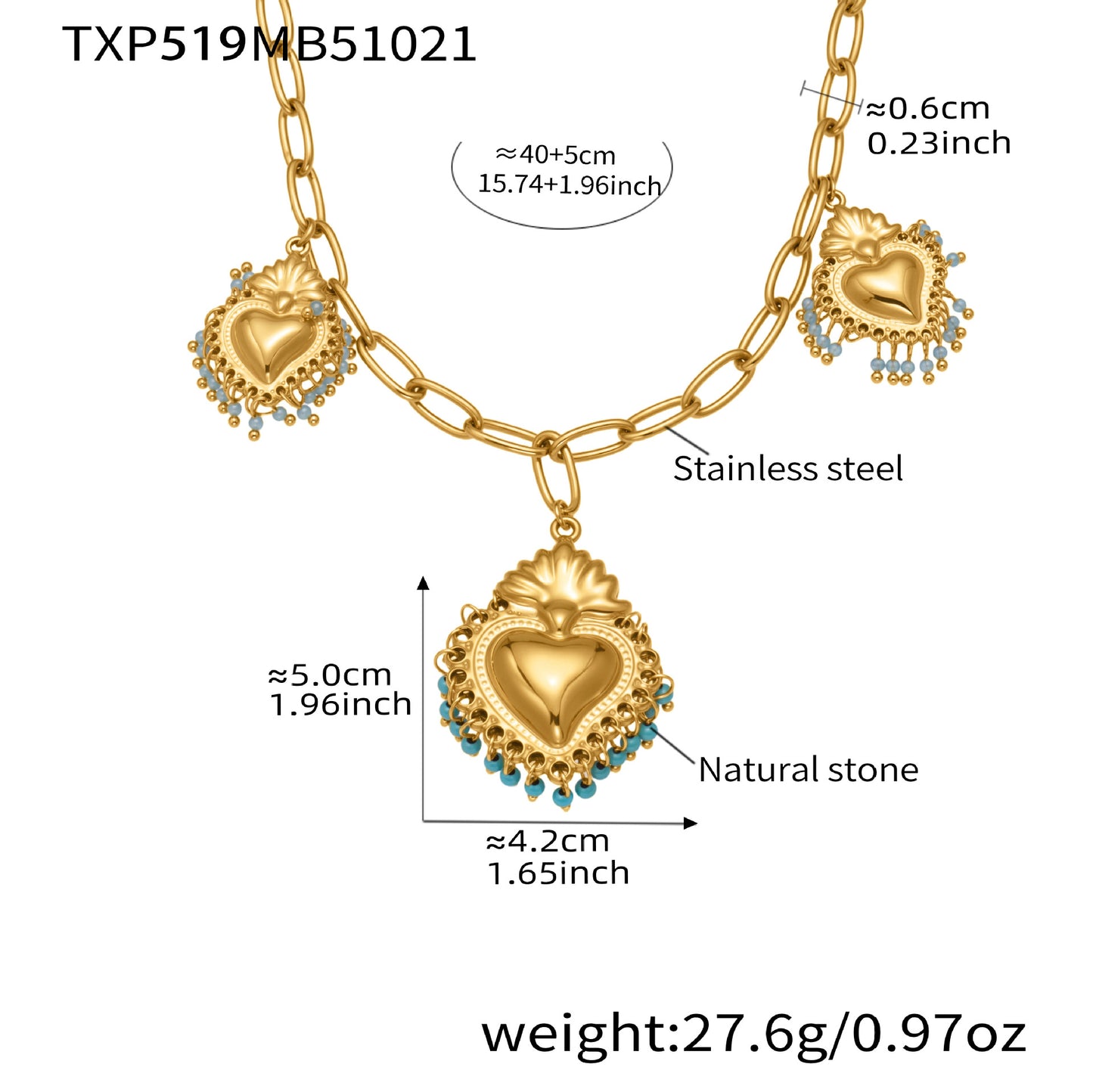 Sacred Heart Milagro Charm Jewelry Sets