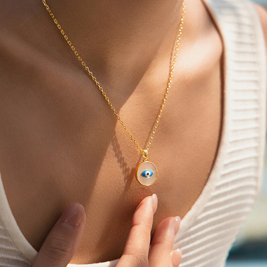 Colliers œil protecteur en nacre 