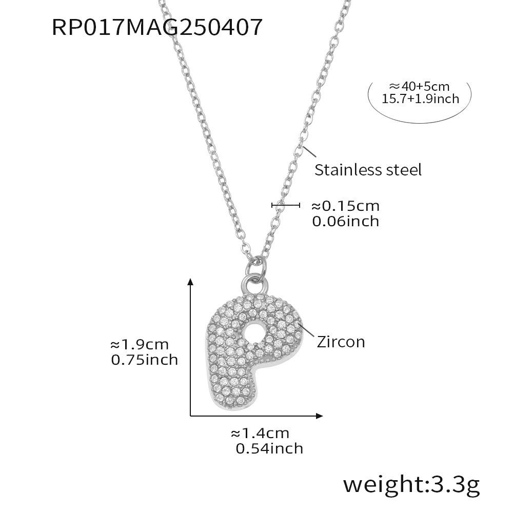 Pave Crystal Bubble Initial Necklace