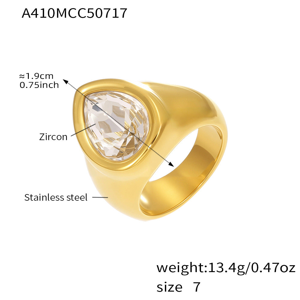 Luxe Chunky Teardrop Crystal Rings