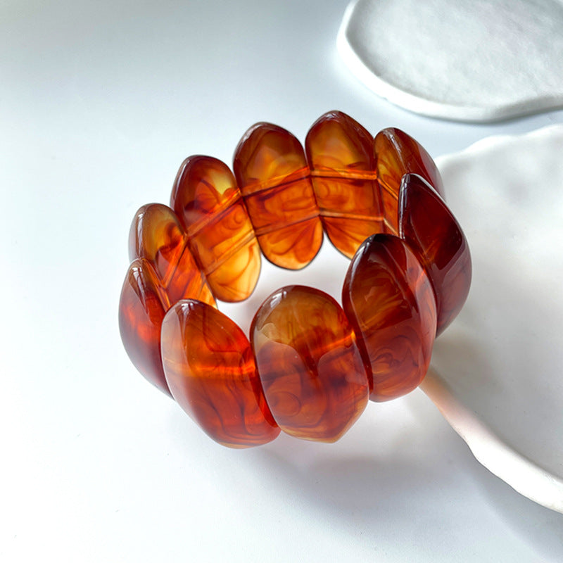 Bold Marbled Resin Chunky Link Bracelet