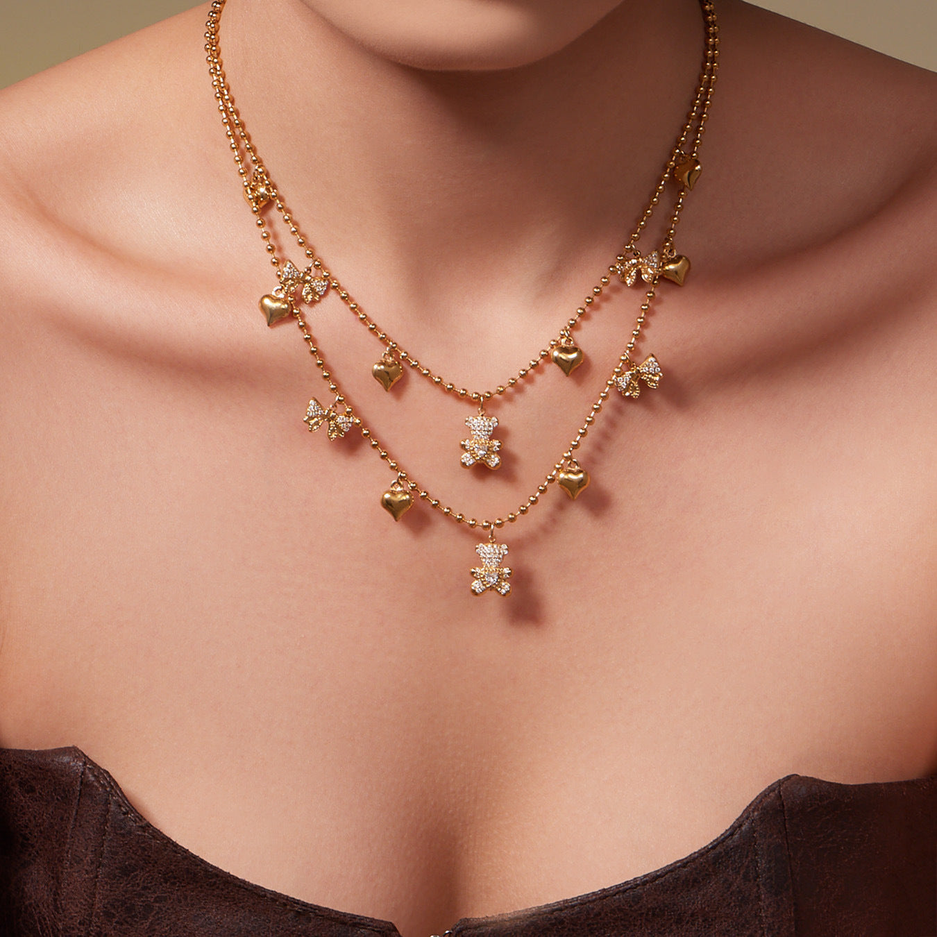 Adorable Bear Crystal Jewelry Sets