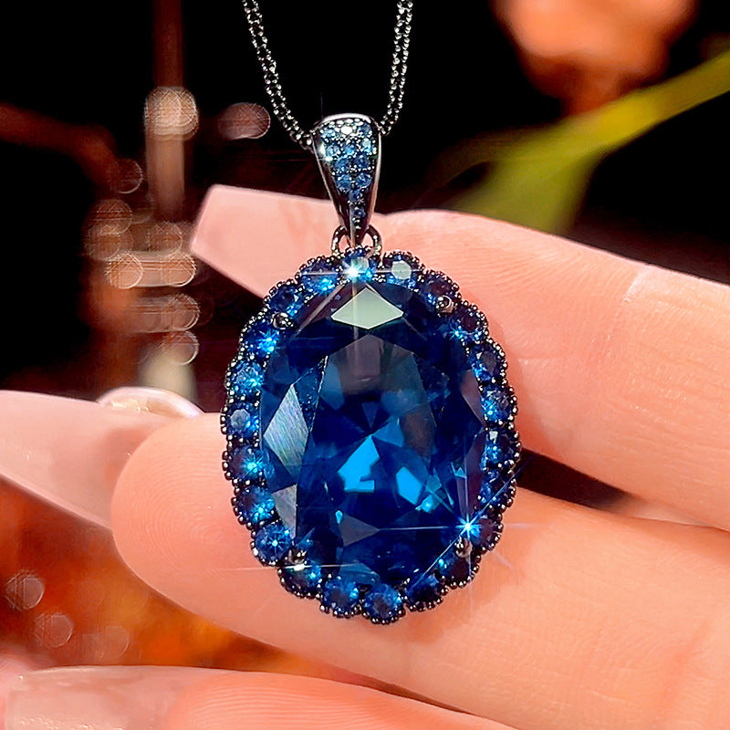 Royal Oval Halo Gemstone Jewelry Set