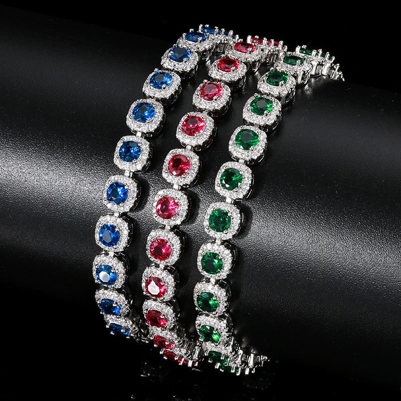 Luxurious Halo Gemstone Tennis Bracelet Collection