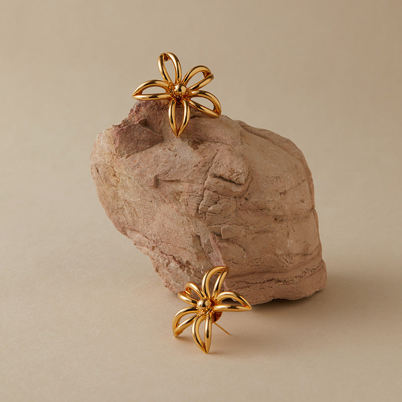 Abstract Flower Petal Statement Earrings
