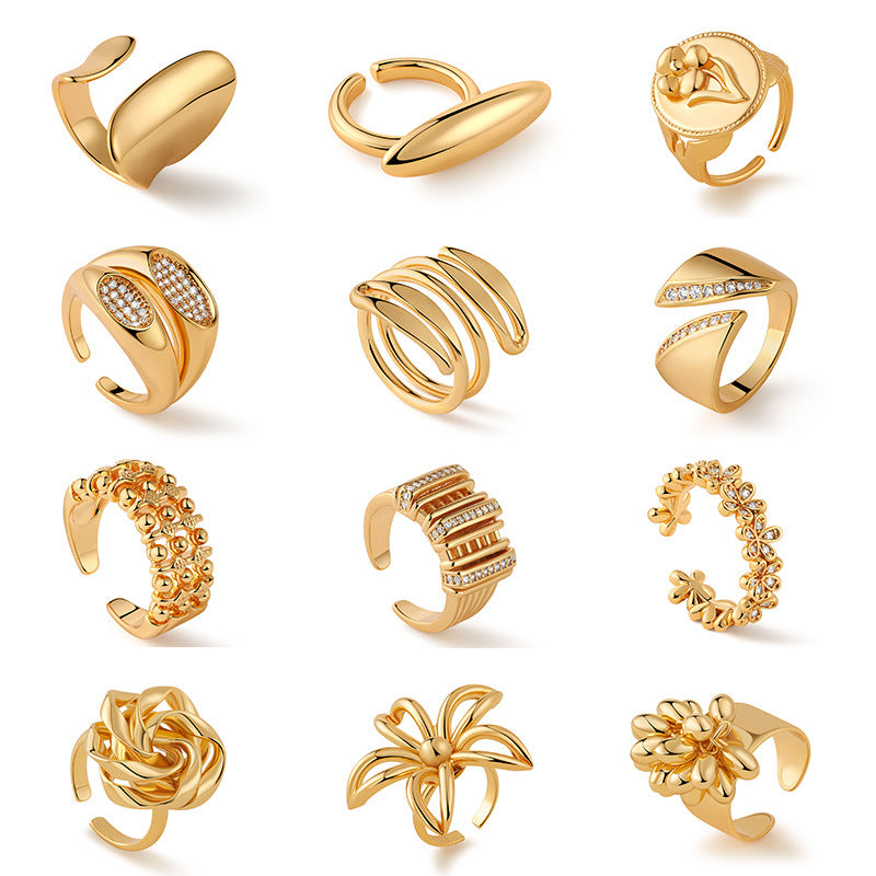 Sculptural 18K Gold Plated Rings Collection