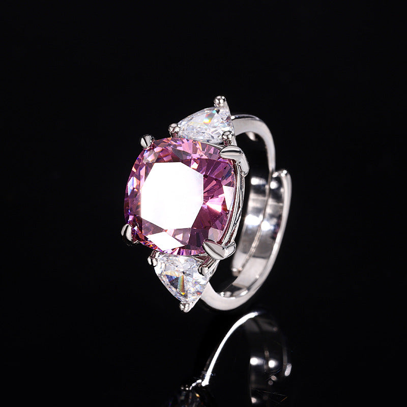 Radiant Pink Cushion Cut Jewelry Suite
