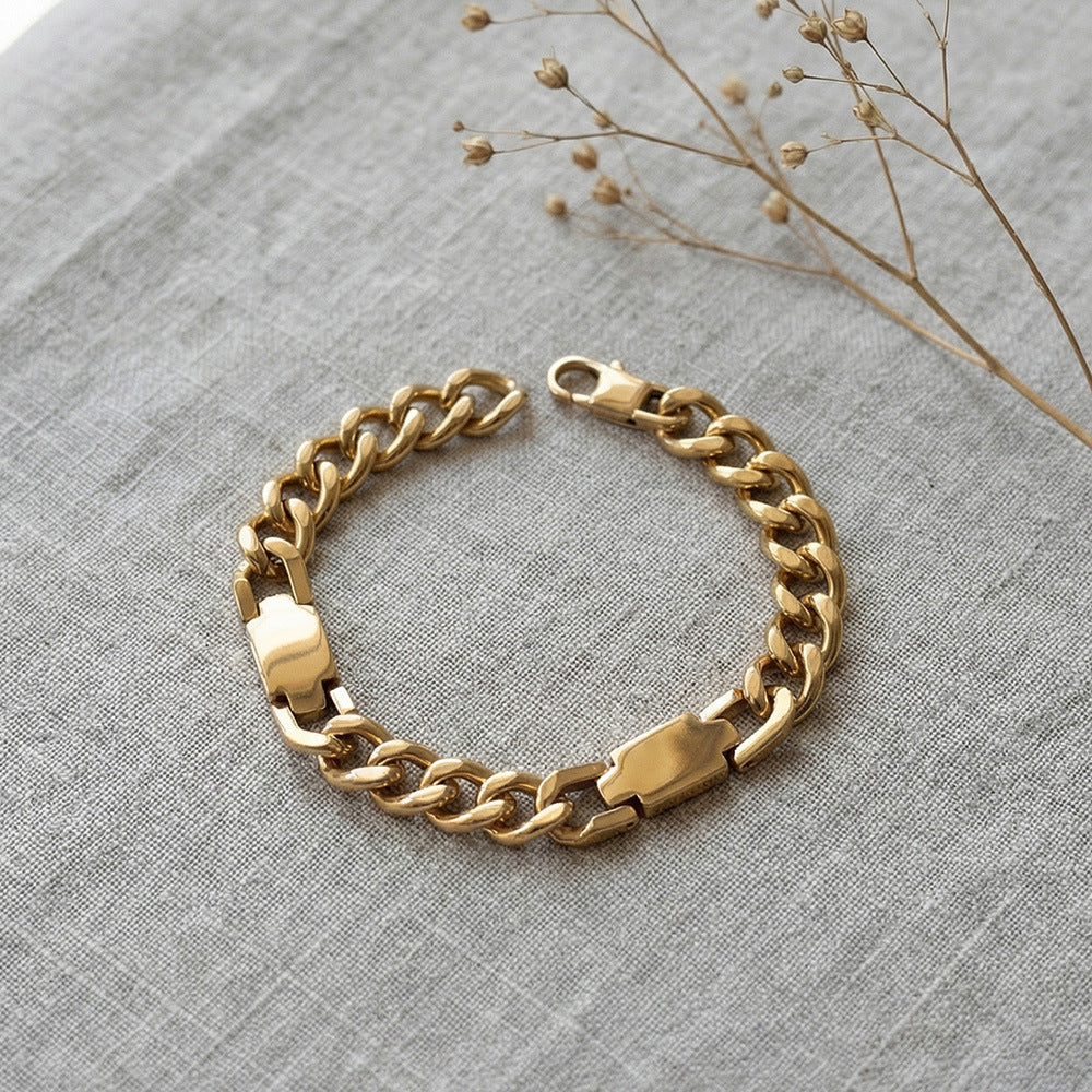 Minimalist Chunky Curb Chain ID Bracelet