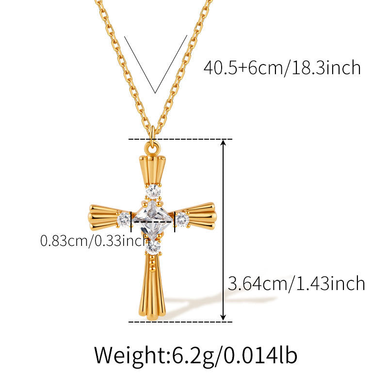 Kollektion von Halsketten mit Kristallkreuzanhänger 