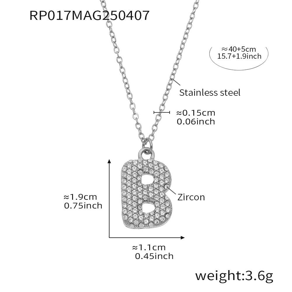 Pave Crystal Bubble Initial Necklace