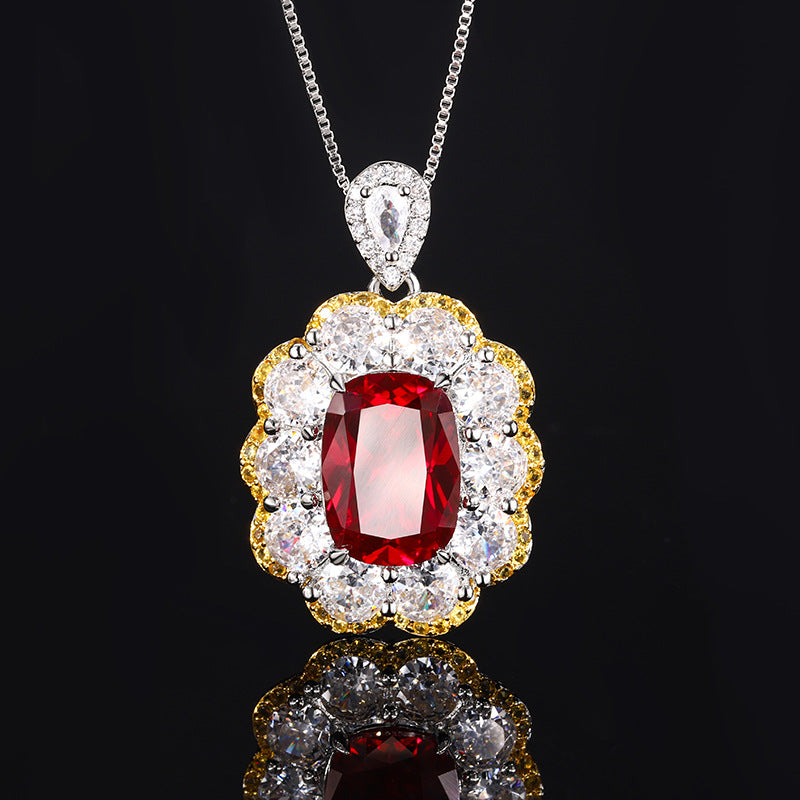 Luxury Ruby Jewelry Set with Diamonds