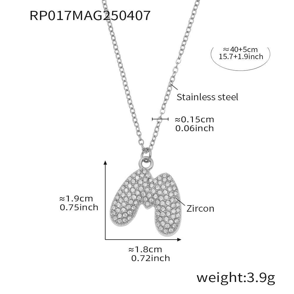 Pave Crystal Bubble Initial Necklace