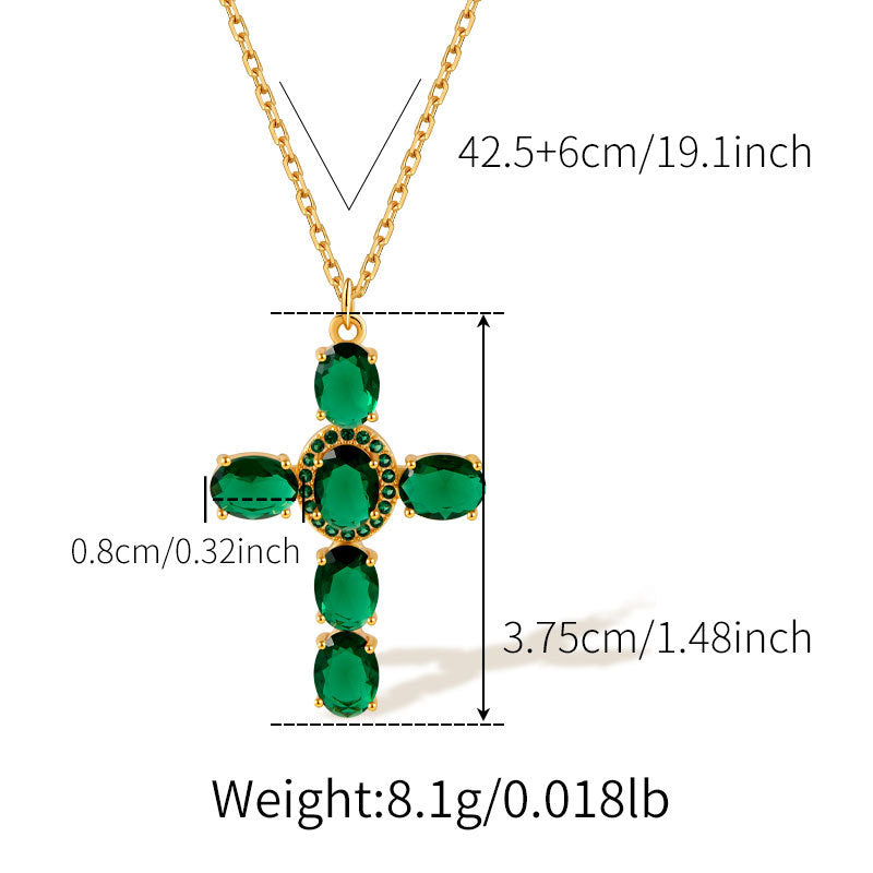 Kollektion von Halsketten mit Kristallkreuzanhänger 