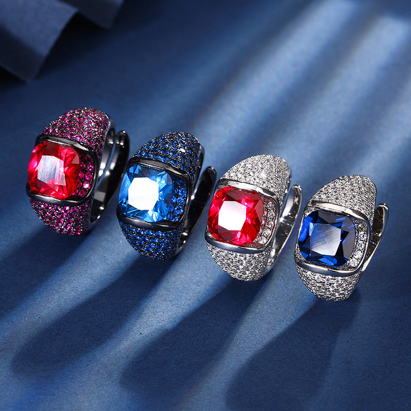 Bold Pavé Dome Rings With Vibrant Gems