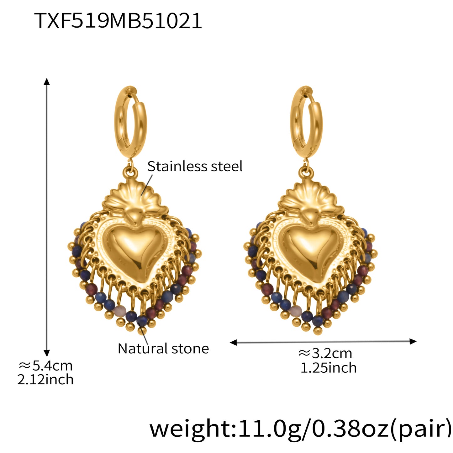 Sacred Heart Milagro Charm Jewelry Sets