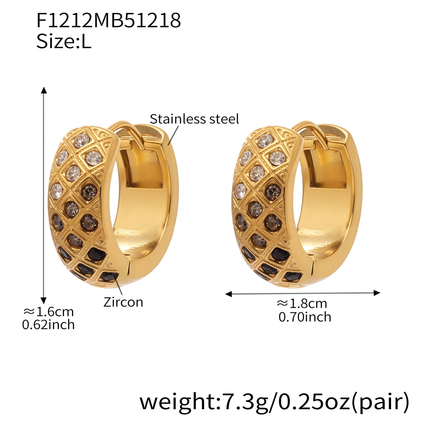 Boucles d'oreilles créoles en cristal à texture matelassée colorée 