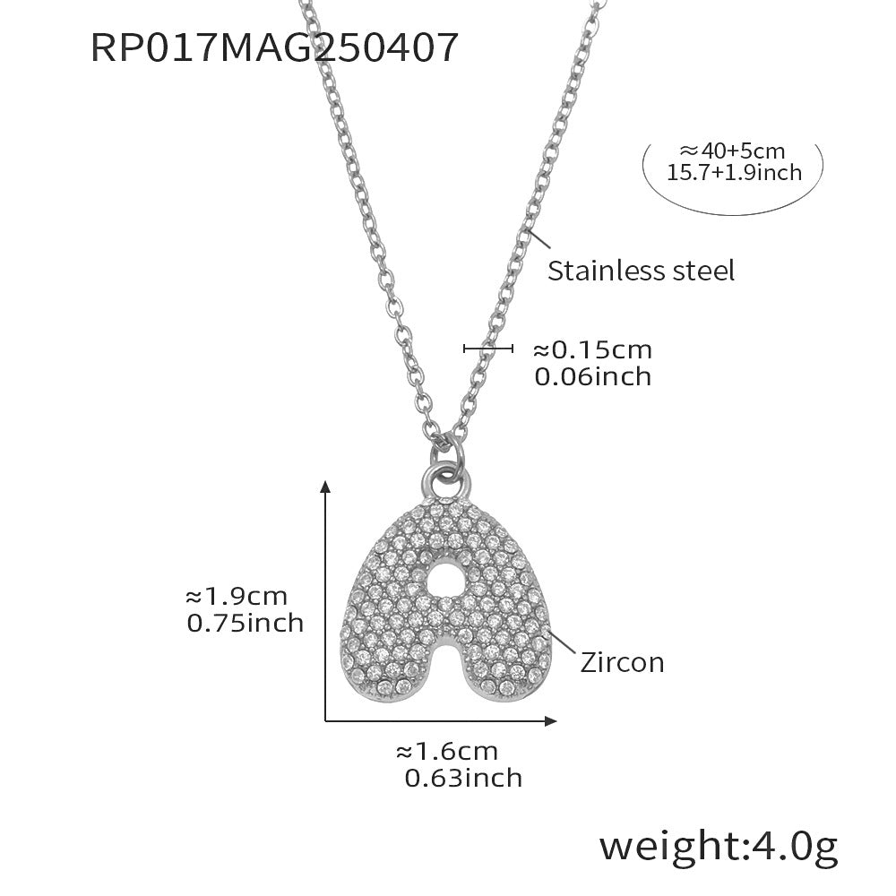 Pave Crystal Bubble Initial Necklace