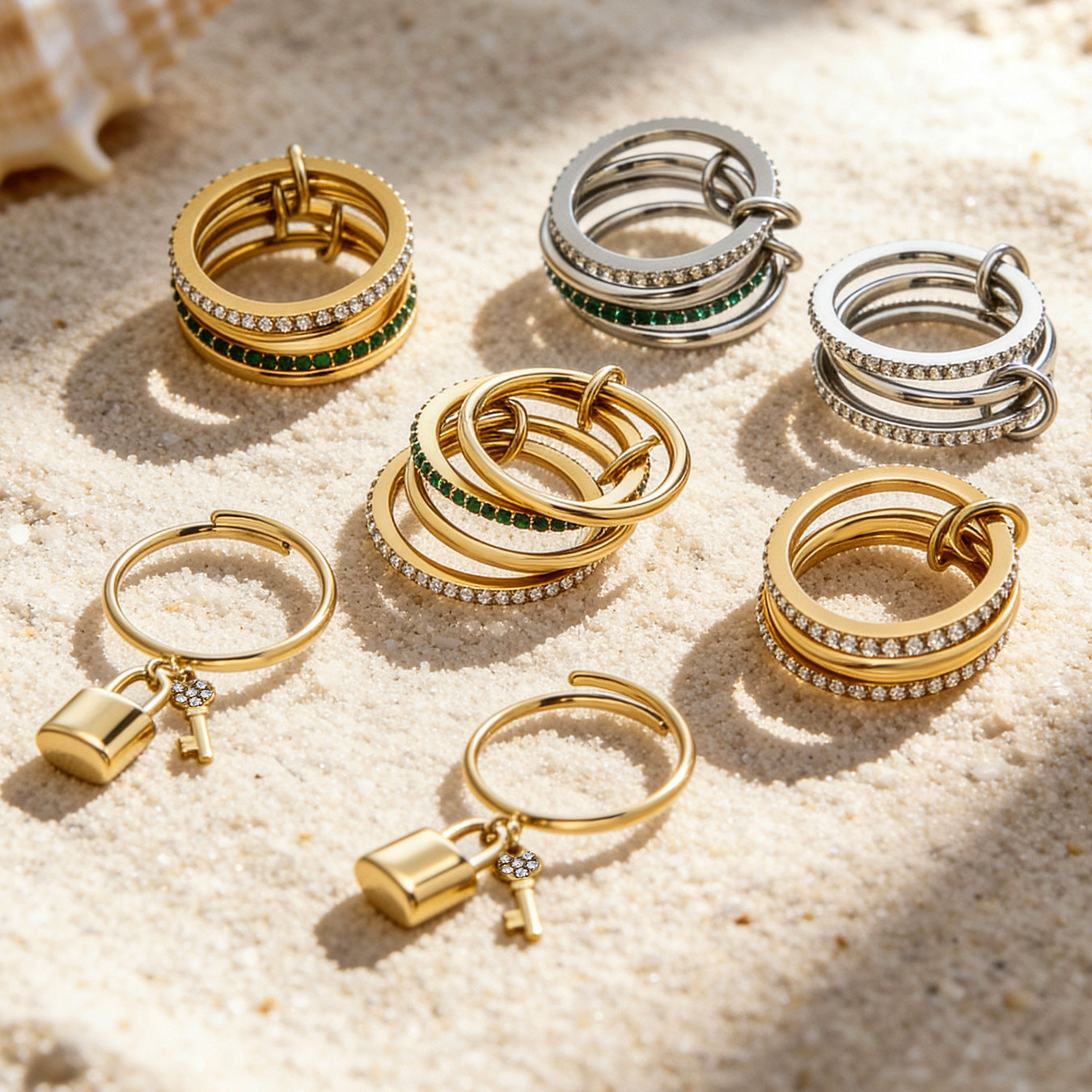 Stacked Multi-Band Linked Rings